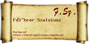 Führer Szalviusz névjegykártya